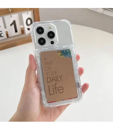 قاب کریستالی ایفون 15 پرو جا کارتی اورجینال star light