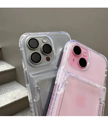 قاب کریستالی ایفون 15 پرو جا کارتی اورجینال star light