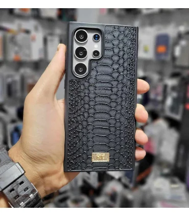 قاب چرم s24 ultra پوست ماری اورجینال HDD