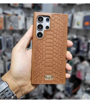 قاب چرم s24 ultra پوست ماری اورجینال HDD