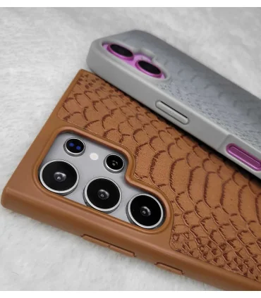 قاب چرم s24 ultra پوست ماری اورجینال HDD