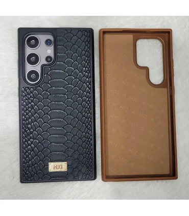 قاب چرم s24 ultra پوست ماری اورجینال HDD