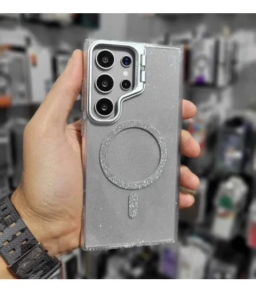 قاب اکلیلی s24 ultra شفاف با محافظ لنز رینگی ست bracket