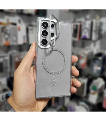 قاب اکلیلی s24 ultra شفاف با محافظ لنز رینگی ست bracket