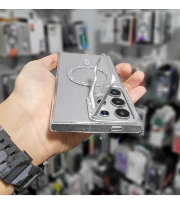 قاب اکلیلی s24 ultra شفاف با محافظ لنز رینگی ست bracket