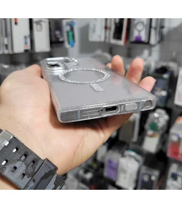 قاب اکلیلی s24 ultra شفاف با محافظ لنز رینگی ست bracket