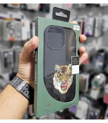 قاب چرمی ایفون 16 پرومکس طرح پولو ببر