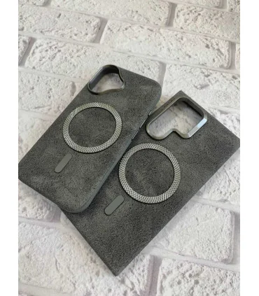 قاب چرم s25 ultra مگ سیف لنز فلزی یونیک