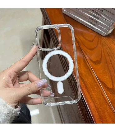 قاب ایفون 16 پرو مگ سیف شفاف کلید فلزی space