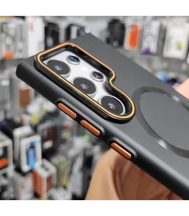 قاب سیلیکونی s24 ultra هارد + محافظ لنز clasic fit