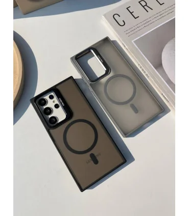 قاب مات s23 ultra استند شو+ست محافظ لنز case pro