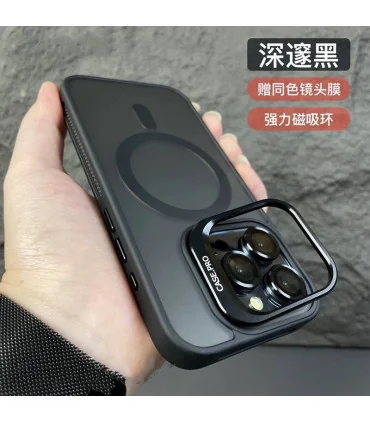 قاب مات ایفون 16 مگ سیف استند+محافظ لنز ست case pro