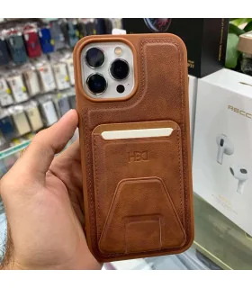 قاب چرمی ایفون 15 پرومکس جا کارتی استند HDD