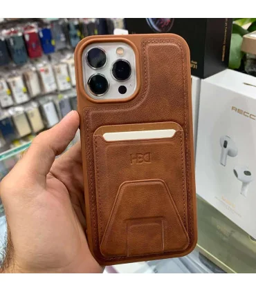 قاب چرمی ایفون 15 پرومکس جا کارتی استند HDD