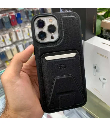 قاب چرمی ایفون 15 پرومکس جا کارتی استند HDD