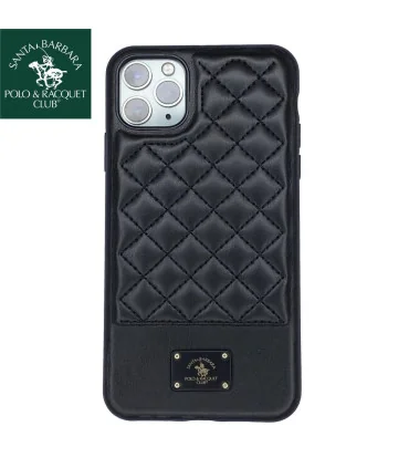 قاب چرم ایفون 12 پرومکس پولو سانتا باربارا لوگوی فلزی