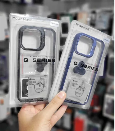 قاب استند ایفون 15 پرومکس + محافظ لنز رینگی esone case