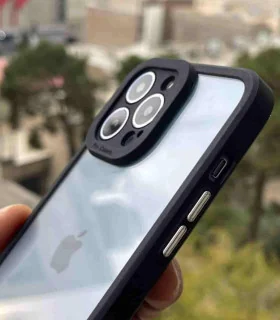 قاب pro camera ایفون 12 پرومکس شفاف کلید فلزی