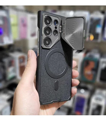 قاب s24 ultra جیر کربنی محافظ لنز تمام فلز q series