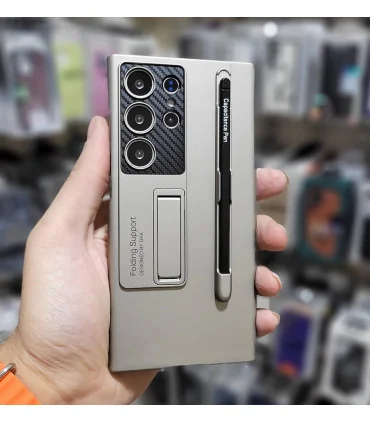 قاب s25 ultra gkk سخت اورجینال استند شو قلم دار