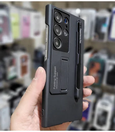 قاب s25 ultra gkk سخت اورجینال استند شو قلم دار