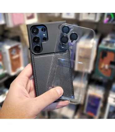 قاب s23 ultra جیر کربنی + محافظ لنز رینگی creative