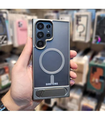 قاب s23 ultra مات استند فلزی + محافظ لنز creative