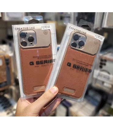 قاب ایفون 16 پرومکس جیر کربنی + محافظ لنز رینگی q series