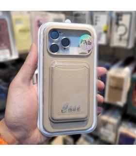 قاب آیفون 17 پرو سیلیکونی + ولت + محافظ لنز