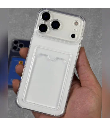 قاب ایفون 16 پرومکس pro max شفاف جا کارتی tpu