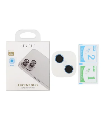 محافظ لنز ایفون 13 نرمال ابی شابلون دار levelo