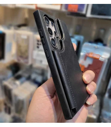 قاب چرمی s24 ultra مگنتی wallet + جا کارتی