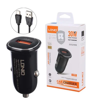 شارژر فندکی اورجینال 30 وات الدینیو c105 با کابل