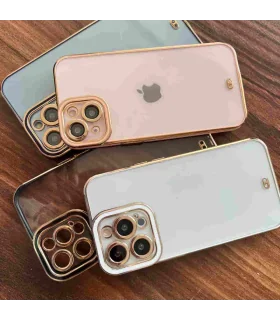 قاب اورجینال لاکچری پشت شفاف دور طلایی ایفون 13 پرو iphone 13 pro