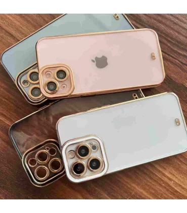 قاب اورجینال لاکچری پشت شفاف دور طلایی ایفون 13 پرو iphone 13 pro