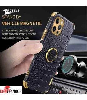 قاب چرم کروکدیل با هولدر ست ایفون 13