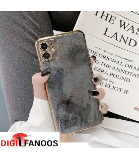 قاب گرانیتی براق tpu محافظ لنزدار دور طلایی ایفون 11 پرومکس