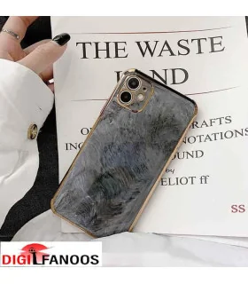 قاب گرانیتی براق tpu دور طلایی محافظ لنزدار ایفون 12