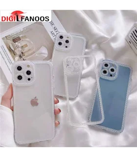 قاب کریستالی شفاف diamond محافظ لنز دار دور نگین ایفون 12