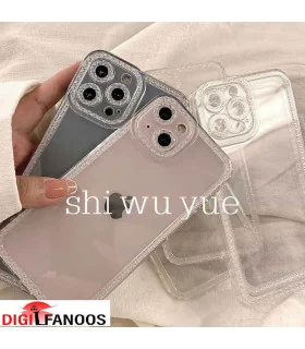 قاب کریستالی شفاف diamond محافظ لنز دار دور نگین ایفون 12