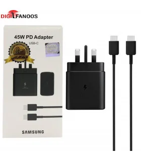 شارژر 45 واتی سامسونگ با کابل تایپ سی مدل EP-TA845XBEGCN