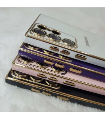 قاب مای کیس دور طلایی محافظ لنز شیشه ایی سامسونگ S21 ULTRA