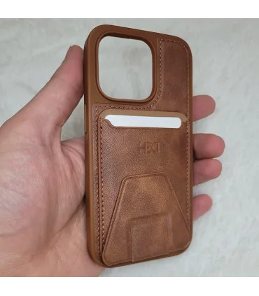 قاب اورجینال چرمی hdc جا کارتی استند ایفون 13 پرومکس