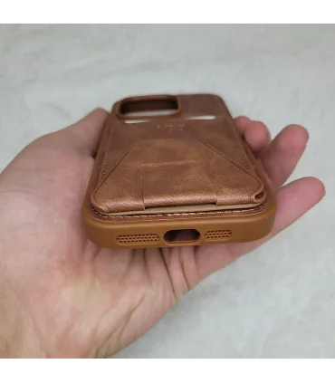 قاب اورجینال چرمی hdc جا کارتی استند ایفون 13 پرومکس