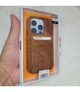 قاب اورجینال چرمی hdc جا کارتی استند دار ایفون 12 / 12 pro