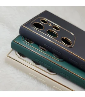 قاب چرمی s24 ultra دور طلایی laether case