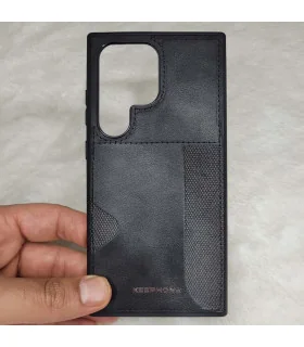 قاب چرمی s24 ultra جاکارتی دار keephone