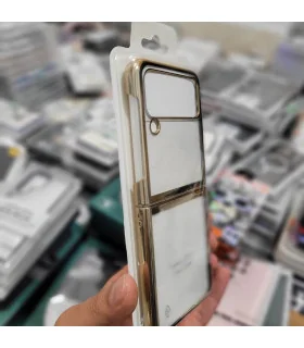 قاب کریستالی دور طلایی سامسونگ z flip 4 clear cover