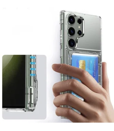 کاور کریستالی شفاف s23 ultra جا کارتی استند protection shell