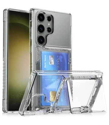 کاور کریستالی شفاف s23 ultra جا کارتی استند protection shell